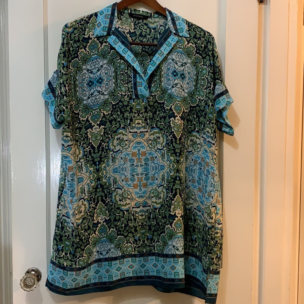 Olivaceous patterned blouse/tunic L